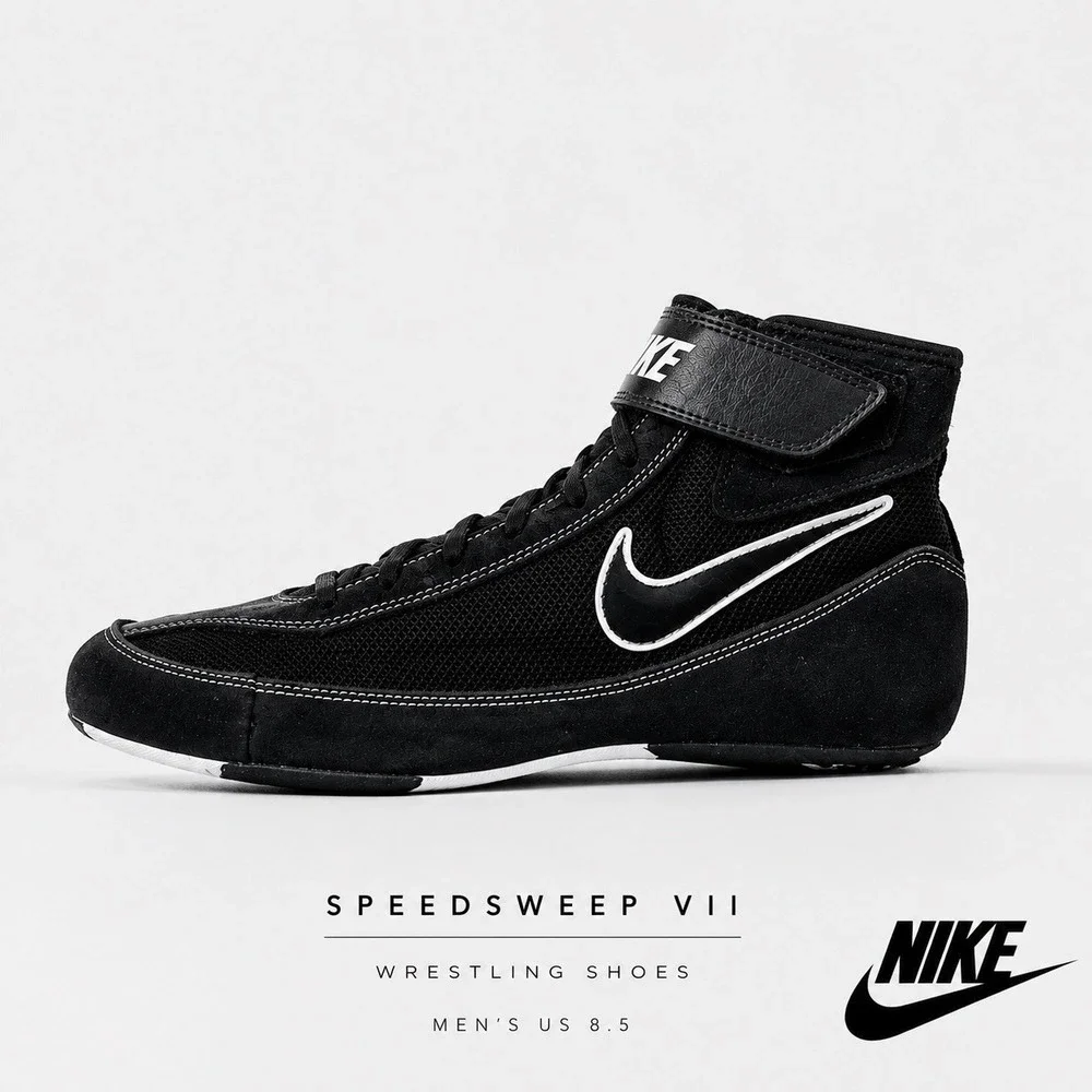 Nike Speed Sweep VII Wrestling Shoes 366683-001 Black White Men's Size 8.5